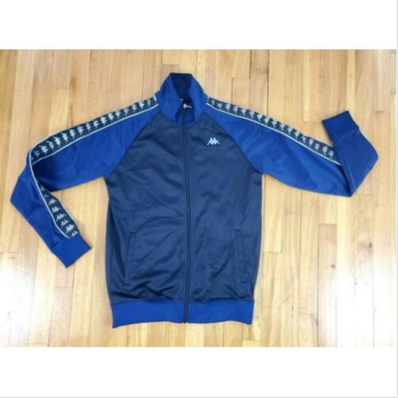 Kappa Womens Athletic Jacket Sz L Black Navy Blue - Picture 1 of 5